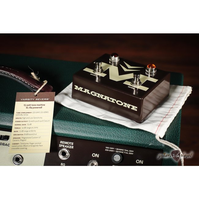 Magnatone Varsity Reverb 15W 1x12” Combo Amp w/ Footswitch & Cover – Dark Green*