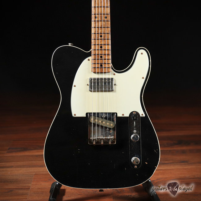 Mario Martin Guitars Lollar Novel Foil T-Style w/ Roasted Birdseye Neck – Black