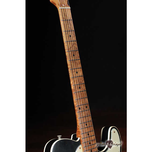 Mario Martin Guitars Lollar Novel Foil T-Style w/ Roasted Birdseye Neck – Black