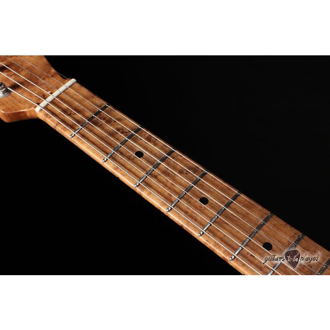 Mario Martin Guitars Lollar Novel Foil T-Style w/ Roasted Birdseye Neck – Black