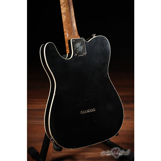 Mario Martin Guitars Lollar Novel Foil T-Style w/ Roasted Birdseye Neck – Black
