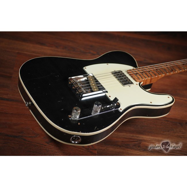 Mario Martin Guitars Lollar Novel Foil T-Style w/ Roasted Birdseye Neck – Black