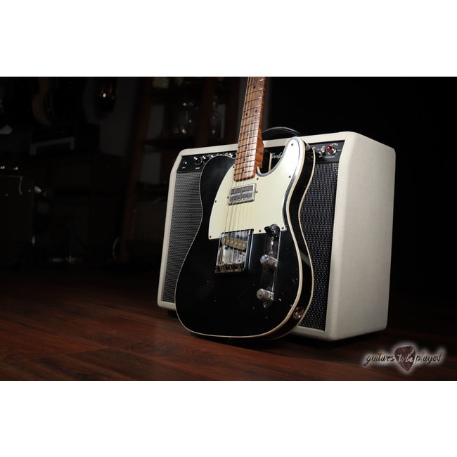 Mario Martin Guitars Lollar Novel Foil T-Style w/ Roasted Birdseye Neck – Black