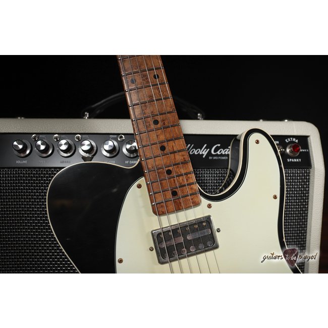 Mario Martin Guitars Lollar Novel Foil T-Style w/ Roasted Birdseye Neck – Black