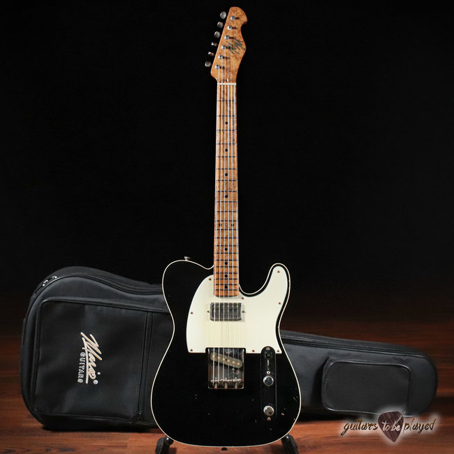 Mario Martin Guitars Lollar Novel Foil T-Style w/ Roasted Birdseye Neck – Black