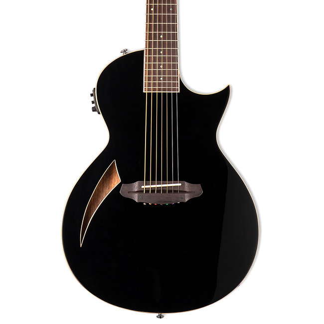 ESP LTD TL-7 Thinline 7-String Acoustic/Electric Guitar - Black