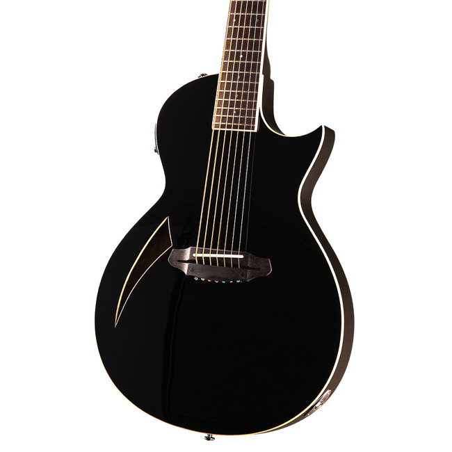 ESP LTD TL-7 Thinline 7-String Acoustic/Electric Guitar - Black