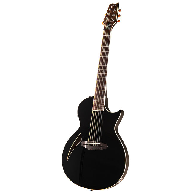 ESP LTD TL-7 Thinline 7-String Acoustic/Electric Guitar - Black