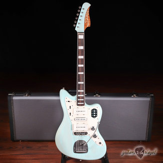 Shelton Guitars Shelton GalaxyFlite Super III w/ Roasted Flame Maple & Novaks – Sonic Blue Pearl