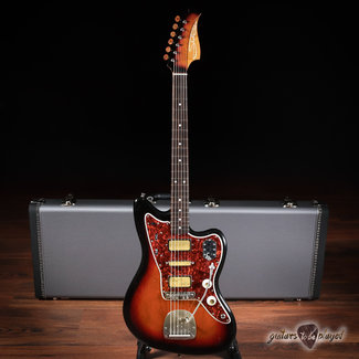 Shelton Electric Instruments Shelton GalaxyFlite Super III w/ Roasted Maple Neck & Lambertones – 3-Tone Burst