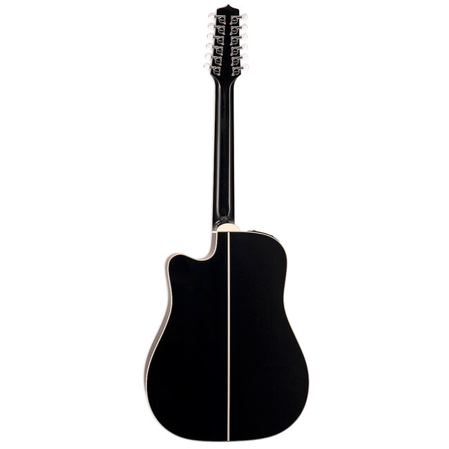 Takamine EF381DX 12-String Dreadnought Cutaway Guitar w/ Case – Black