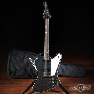 Kauer Banshee Deluxe Maple Cap Guitar w/ Wolfetone P-90s – Black Metal Flake
