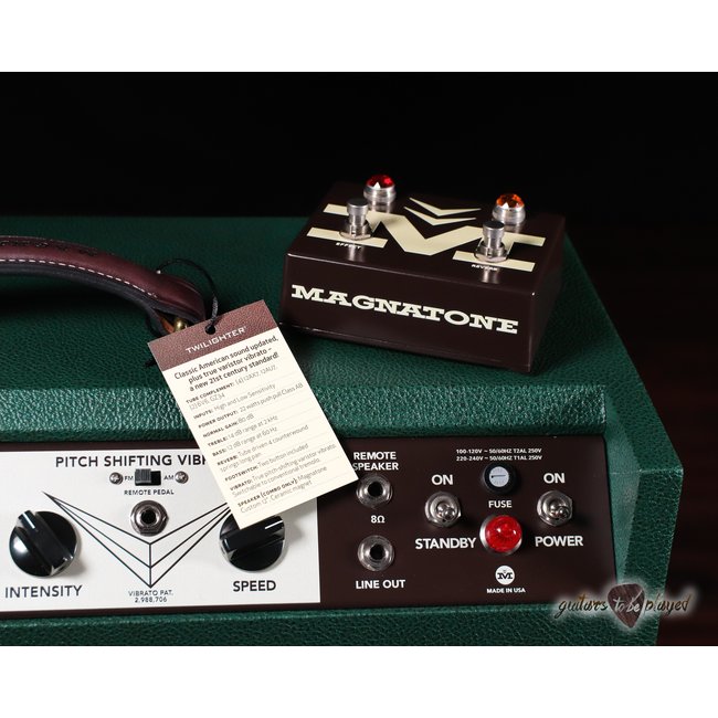 Magnatone Twilighter 22W Reverb/Vibrato Tube Head w/ FTSW & Cover – Dark Green*