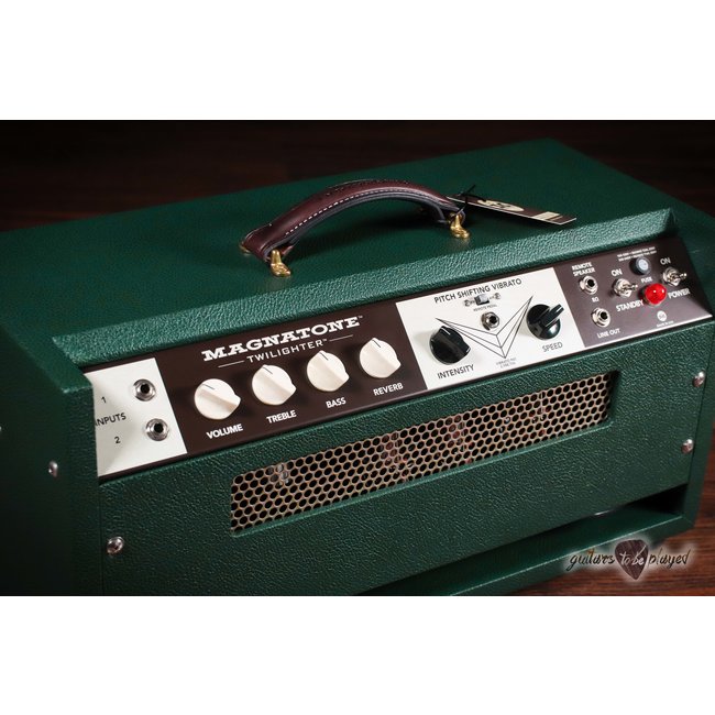 Magnatone Twilighter 22W Reverb/Vibrato Tube Head w/ FTSW & Cover – Dark Green*