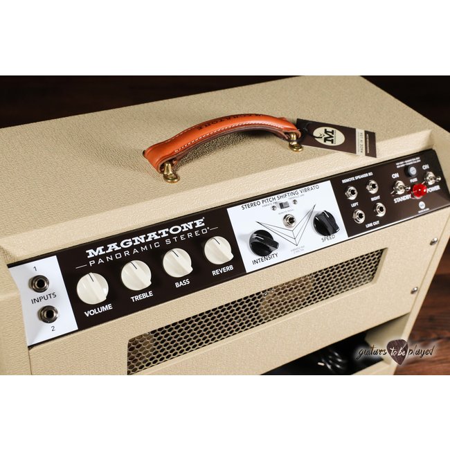 Magnatone Panoramic Stereo 12+12W Vibrato 2x10” Combo Amp – Blonde w/ Oxblood