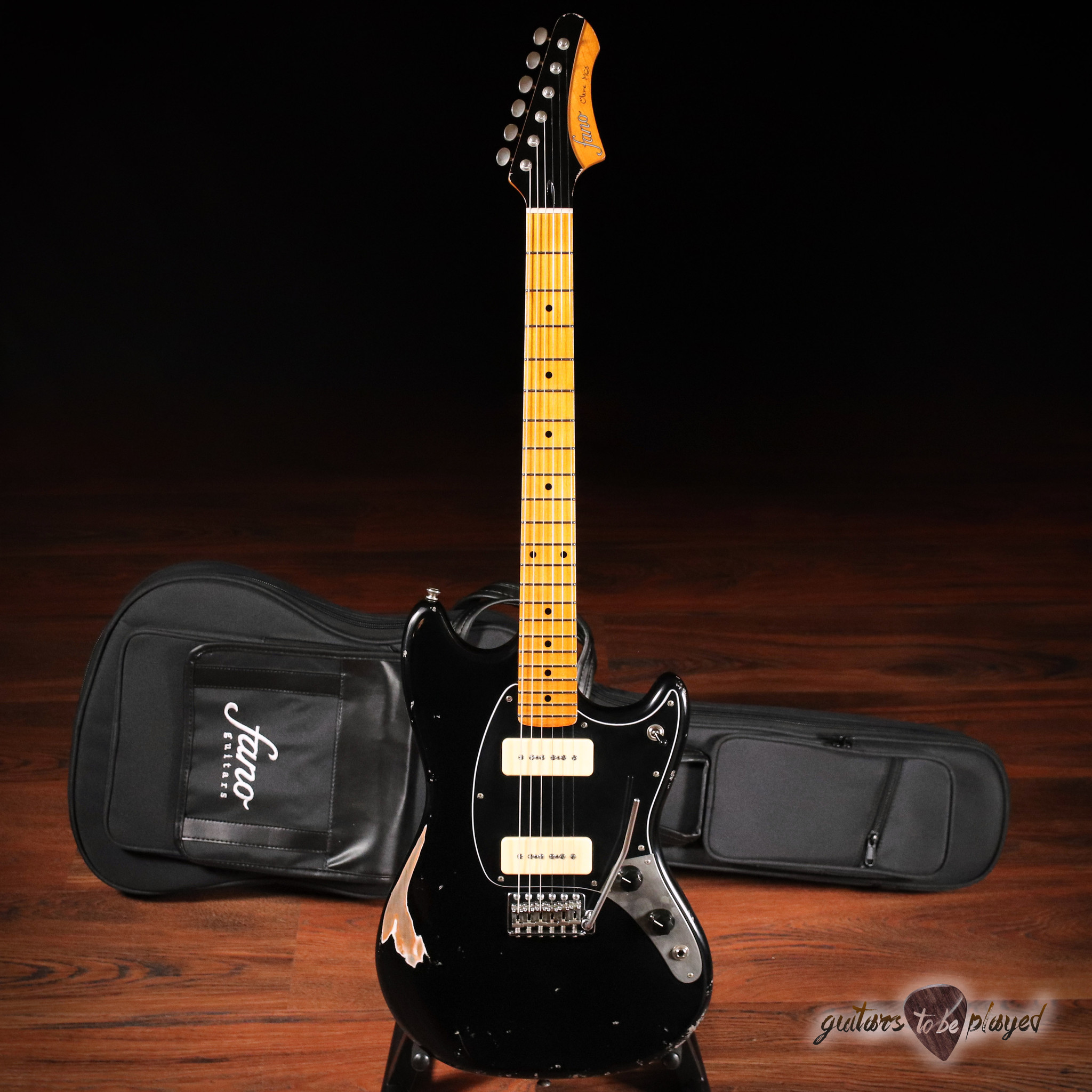 Fano MG6 Oltre Maple Fretboard P-90 Guitar w/ Gigbag – Bull Black