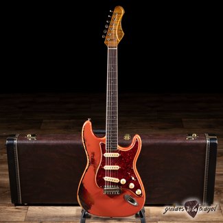 Shabat Guitars Shabat Lynx Alder S-Style w/ Flame Roasted Maple Neck – Fiesta Red Over 3TSB