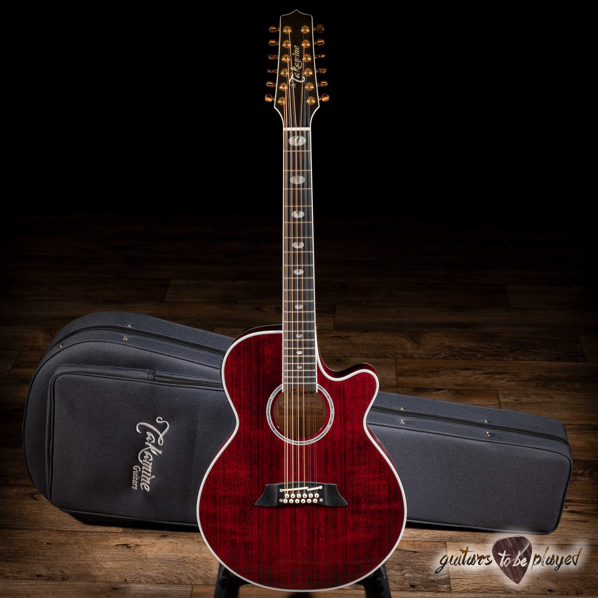 Takamine TSP158C12 STR Thinline Twelve String Guitar See Thru Red