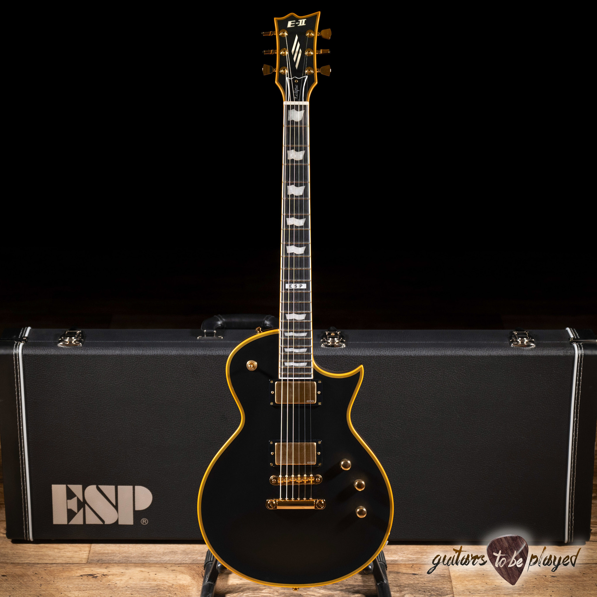ギター ESP E-II vintage black ESP E-II Eclipse DB EMG Guitar w/ Case – Vintage Black (B-stock