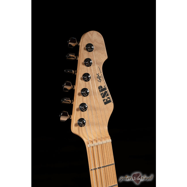 ESP Japan Original Snapper CTM Flamed Top Maple Neck Guitar – See Thru Black