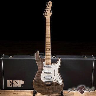 ESP Guitars ESP Japan Original Snapper CTM Flamed Top Maple Neck Guitar – See Thru Black