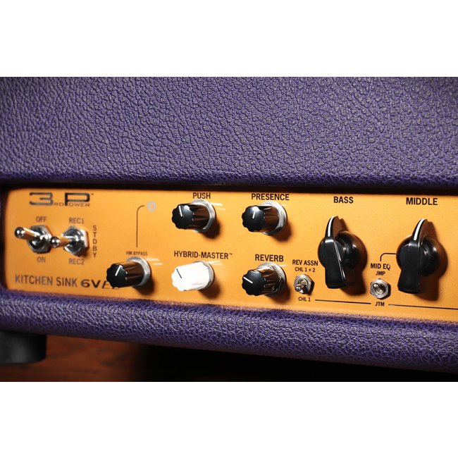 3rd Power Kitchen Sink 6VEL 40W Amp Head w/ Footswitch – Plum Levant & Gold