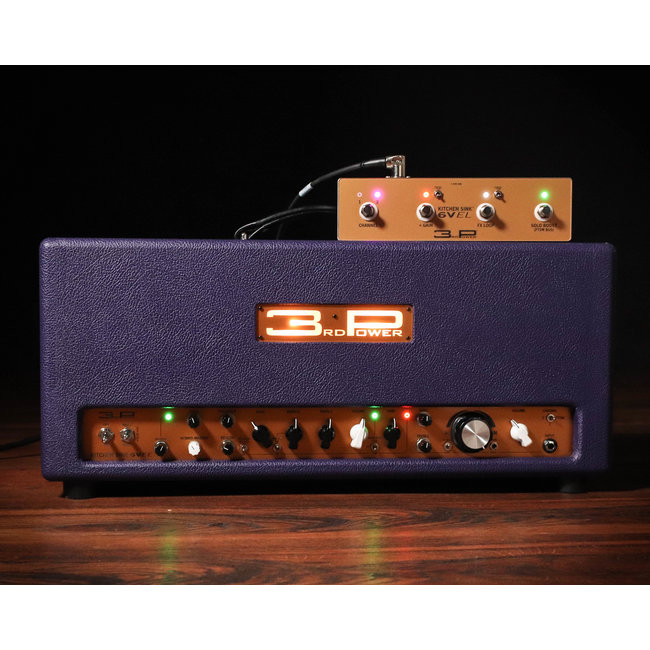 3rd Power Kitchen Sink 6VEL 40W Amp Head w/ Footswitch – Plum Levant & Gold
