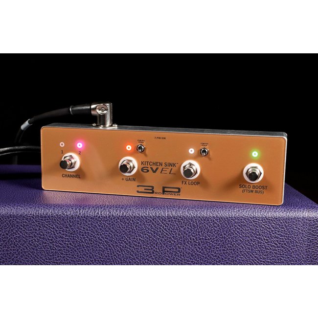 3rd Power Kitchen Sink 6VEL 40W Amp Head w/ Footswitch – Plum Levant & Gold