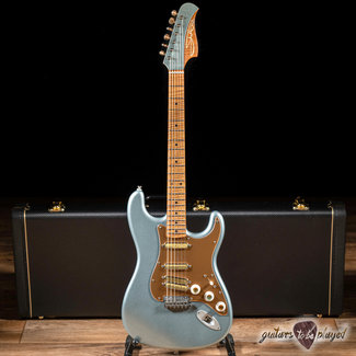 Shelton Guitars Shelton SkyFlite IV Alder & Flame Maple w/ Lambertones – Aged Firemist Silver
