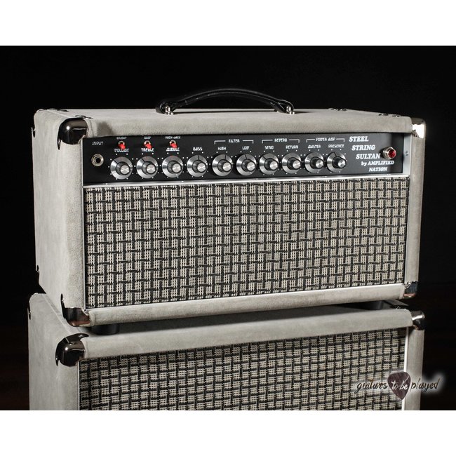 Amplified Nation Steel String Sultan 50W Head & 112 Cab – Silver Suede