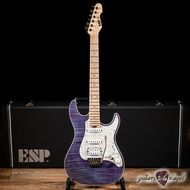 ESP Japan Snapper CTM Flamed Top Maple Neck Guitar – Indigo Purple 