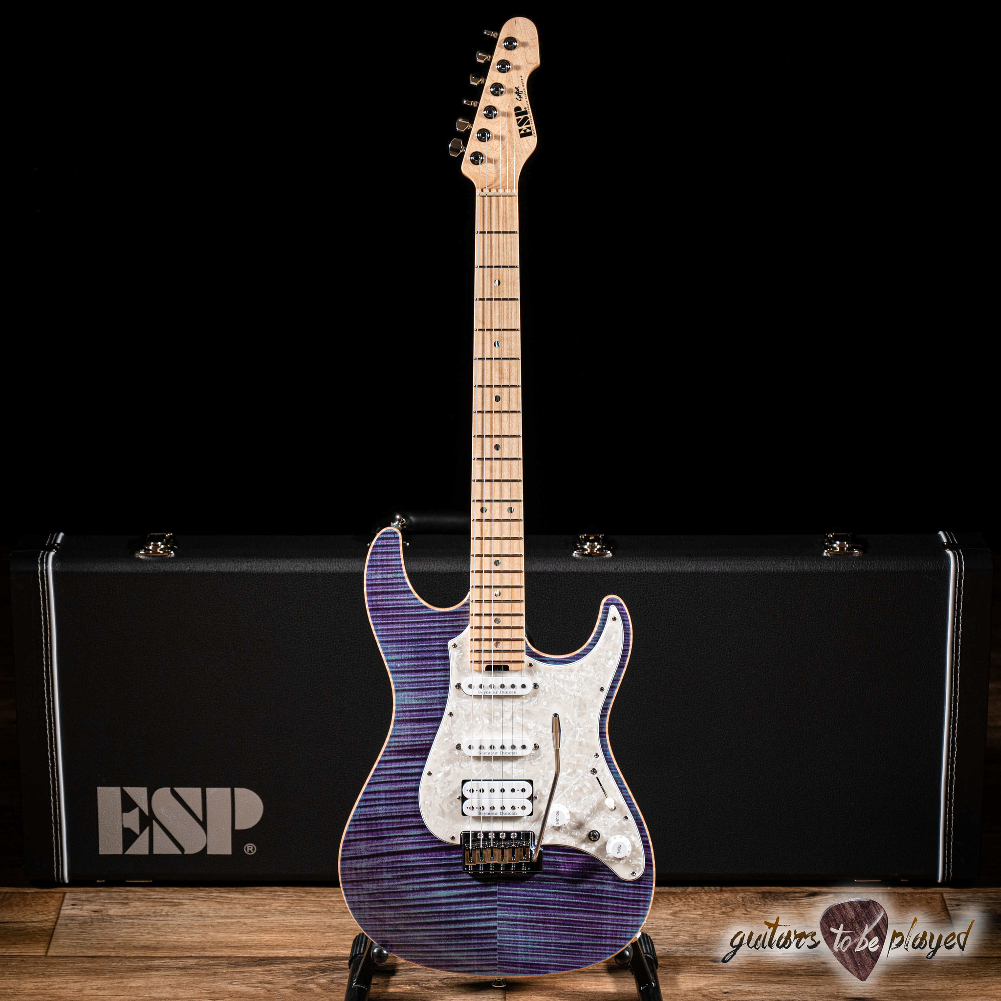 ESP Japan Snapper CTM Flamed Top Maple Neck Guitar – Indigo Purple