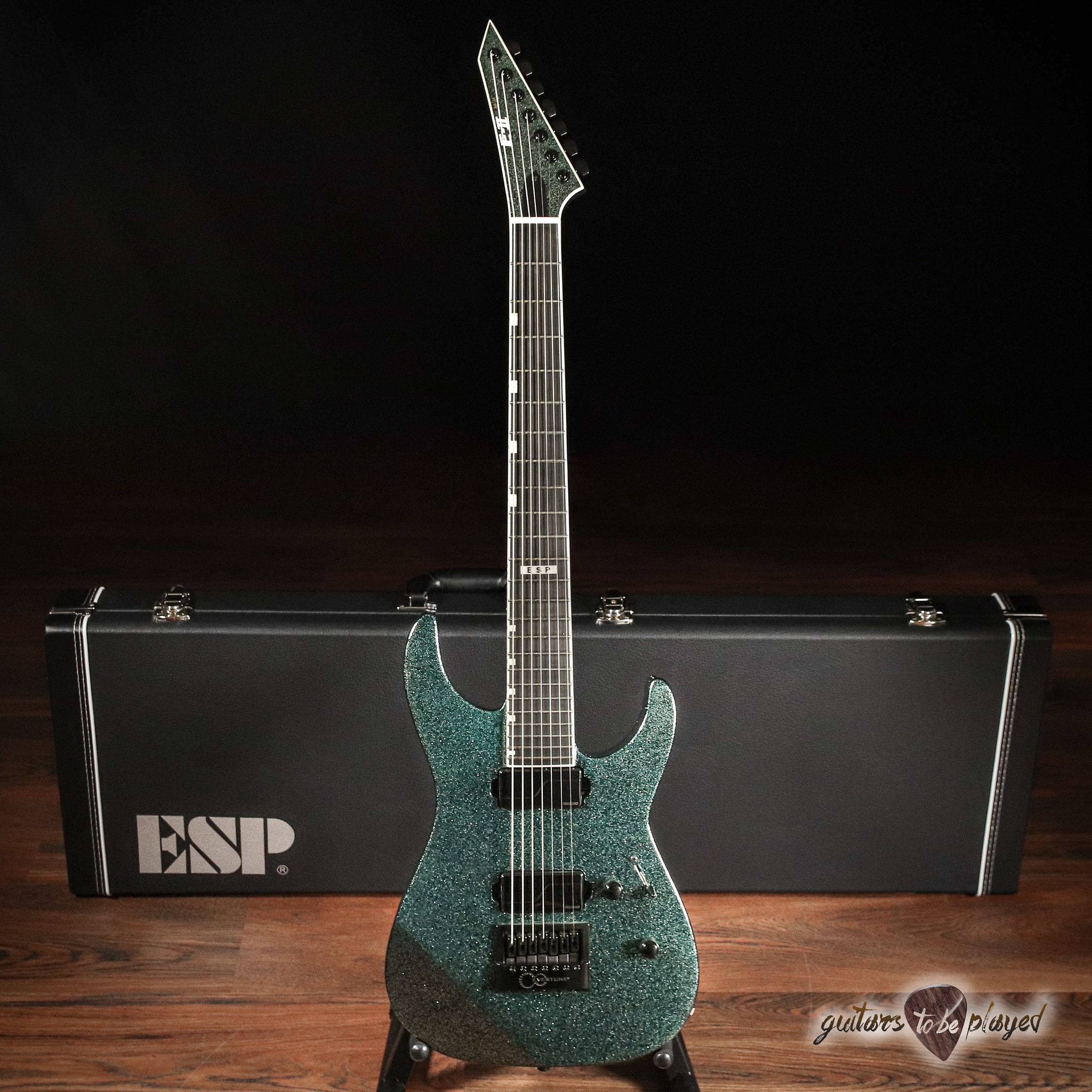 ESP EII MII 7B Baritone 7String Evertune Guitar Granite Sparkle