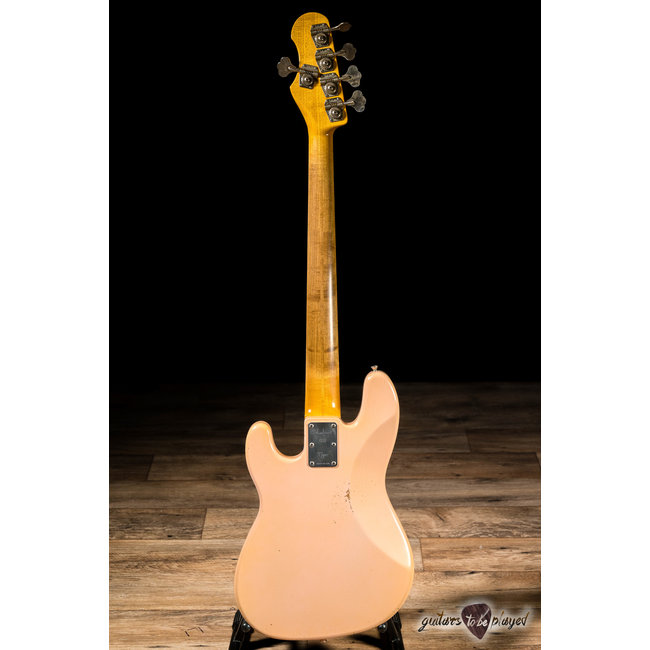 Shabat Tiger 5 String J-Bass w/ Lollars & Ebony Fretboard – Shell Pink