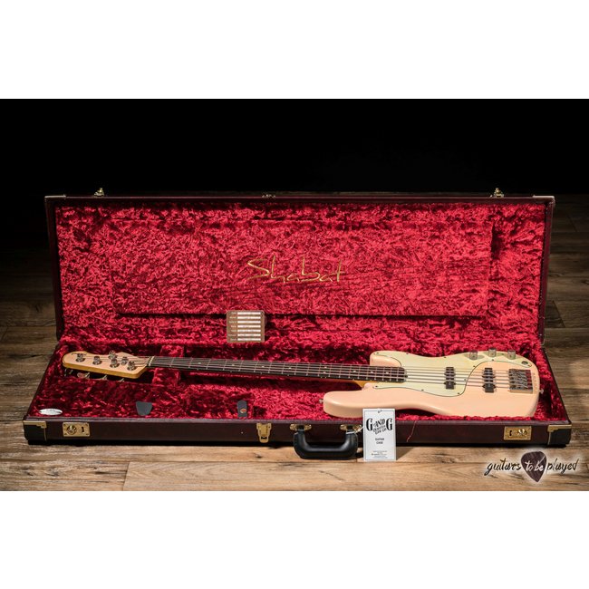 Shabat Tiger 5 String J-Bass w/ Lollars & Ebony Fretboard – Shell Pink