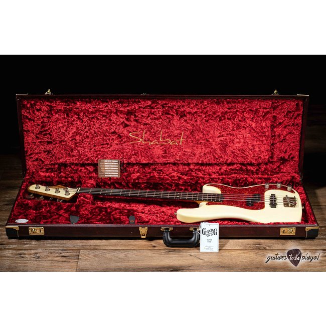 Shabat Panther PJ Bass w/ Roasted Flame Maple & Ebony – Olympic White