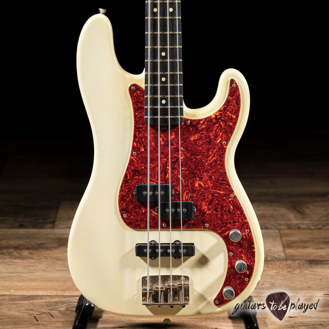 Shabat Panther PJ Bass w/ Roasted Flame Maple & Ebony – Olympic White