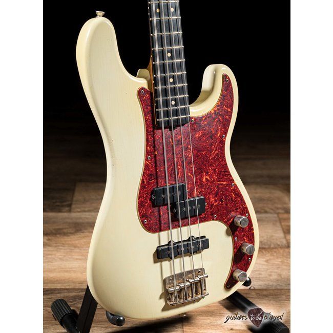 Shabat Panther PJ Bass w/ Roasted Flame Maple & Ebony – Olympic White