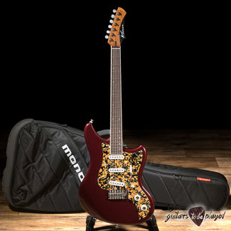 Kauer Electroliner Roasted Ash Guitar w/ Roasted Maple Neck – Oxblood Metallic