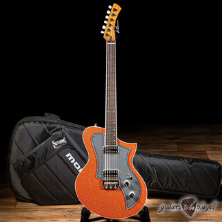 Kauer Kauer Korona Swamp Ash TV Jones PowerTron Guitar – Tangelo Orange Flake