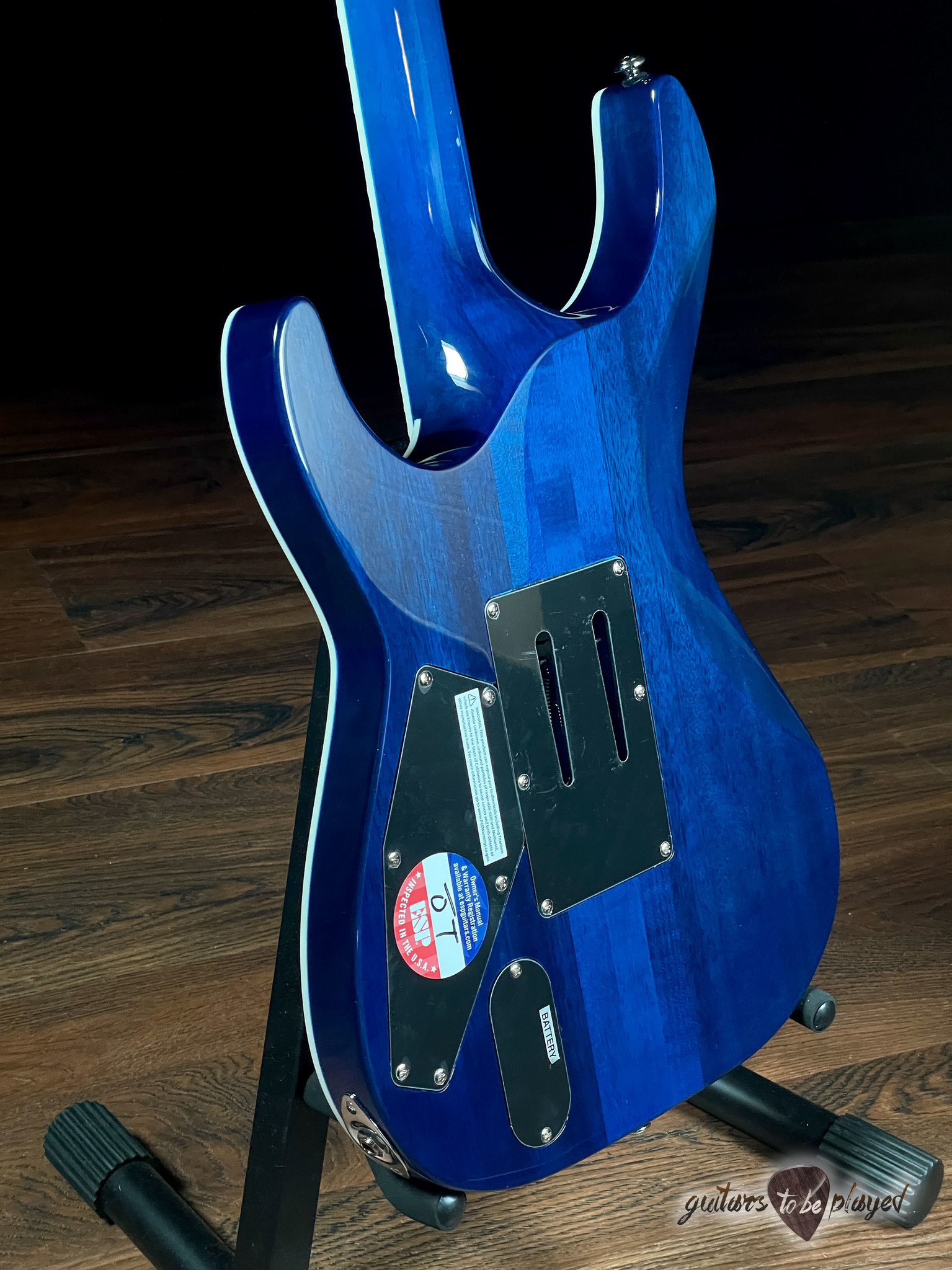 ESP LTD MH1000 QM Fishman Fluence Floyd Rose Guitar Black Ocean