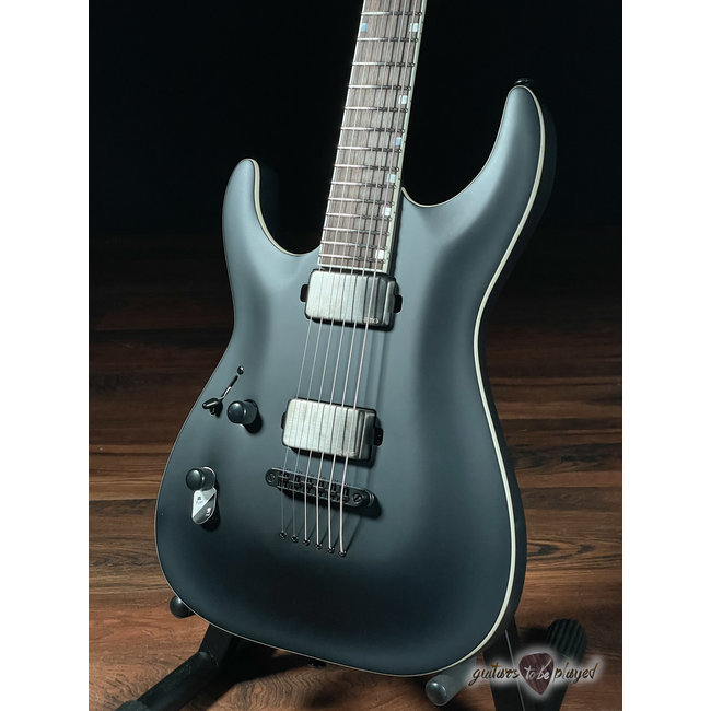 ESP LTD MH-1000 Baritone LH Left-Handed EMG Guitar – Black Satin