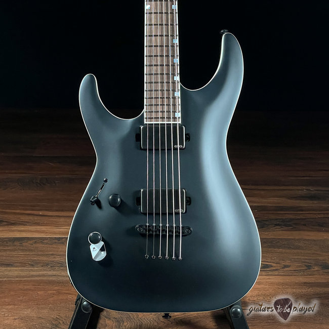ESP LTD MH-1000 Baritone LH Left-Handed EMG Guitar – Black Satin