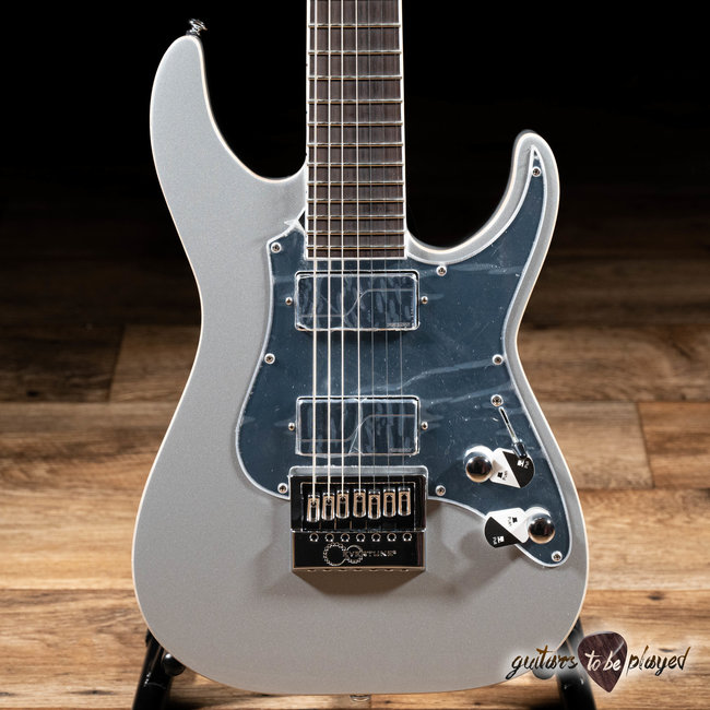 ESP LTD KS M-7 Evertune 7-String Ken Susi Guitar w/ Case – Metallic Silver