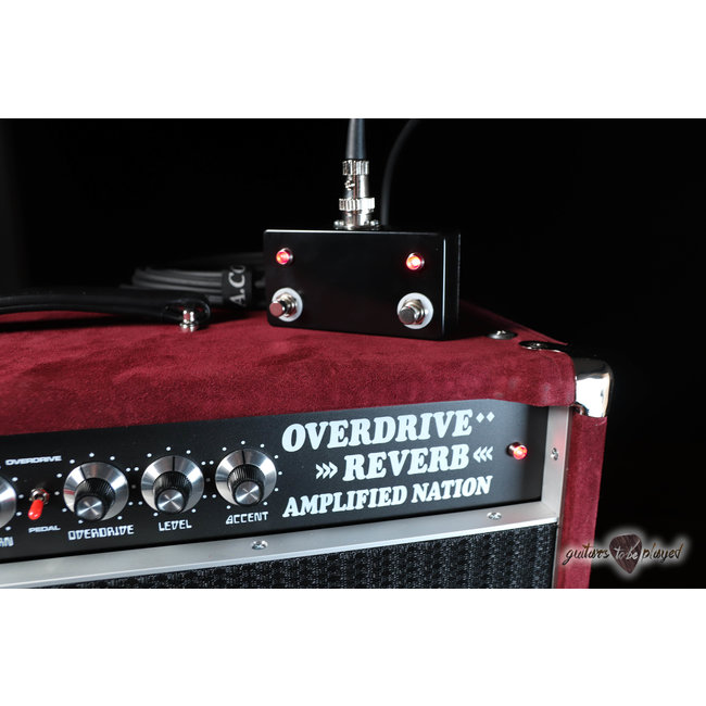 Amplified Nation Overdrive Reverb 50W Head & 112 Oversized Cab – Maroon Suede