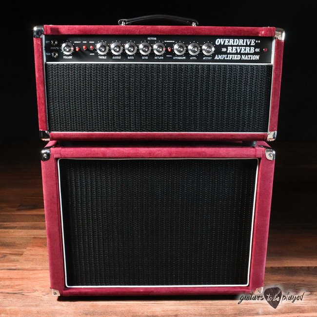 Amplified Nation Overdrive Reverb 50W Head & 112 Oversized Cab – Maroon Suede