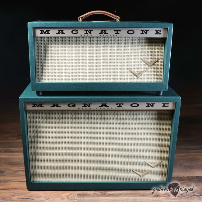 Magnatone Panoramic Stereo Head & 2x12” Cab Bundle w/ Speaker Cables –Dark Green*