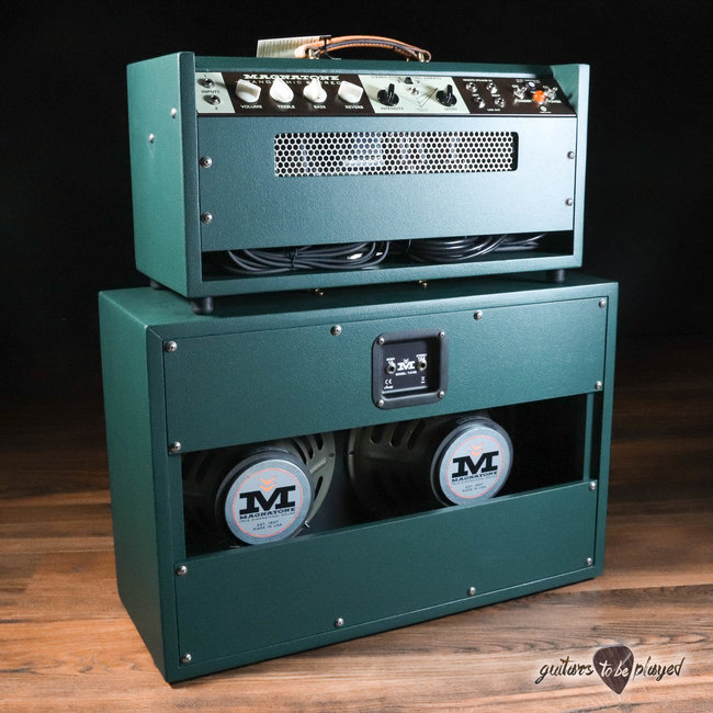 Magnatone Panoramic Stereo Head & 2x12” Cab Bundle w/ Speaker Cables –Dark Green*