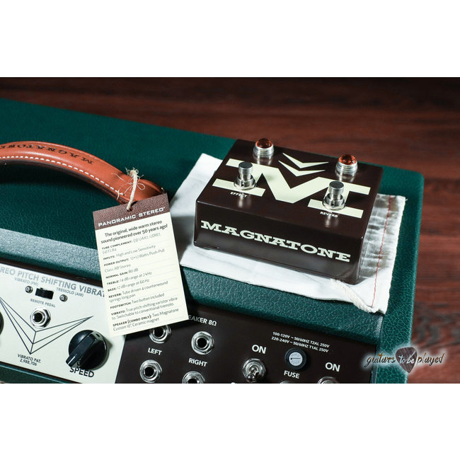 Magnatone Panoramic Stereo Head & 2x12” Cab Bundle w/ Speaker Cables –Dark Green*