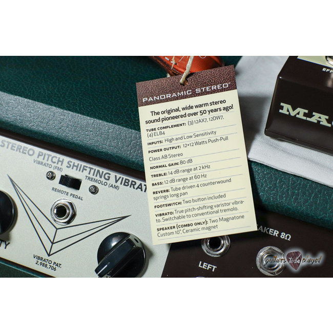 Magnatone Panoramic Stereo Head & 2x12” Cab Bundle w/ Speaker Cables –Dark Green*